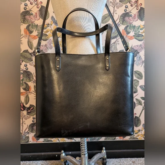 Petite Mendigote Black Leather Tote Bag - Picture 2 of 6